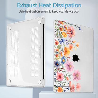 Mektron Case for MacBook Pro 16 Inch A2141 Cover 2019 Release 16" with Liquid Retina Display/Touch ID, Plastic Hard Shell with Keyboard Skin & Screen Protector & Dust Plug, Floral P165