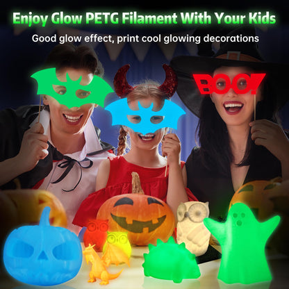 SUNLU PETG Glow in Dark Filament,1kg(White, Glow Green)