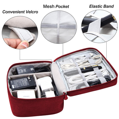 SELLYFELLY Electronics Organizer Travel Universal Cable Organizer Bag Waterproof Electronics Accessories Storage Cases for Cable, Charger, Phone, USB, SD Card, Hard Drives, Power Bank, Cords