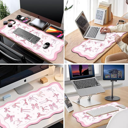 Galdas Gaming Mouse Pad XXL XL Large Long Extended Big Mousepad Non-Slip Rubber Keyboard Mouse Pad with Stitched Edges for Laptop Home Office (35.48x15.75x0.08 Inch)