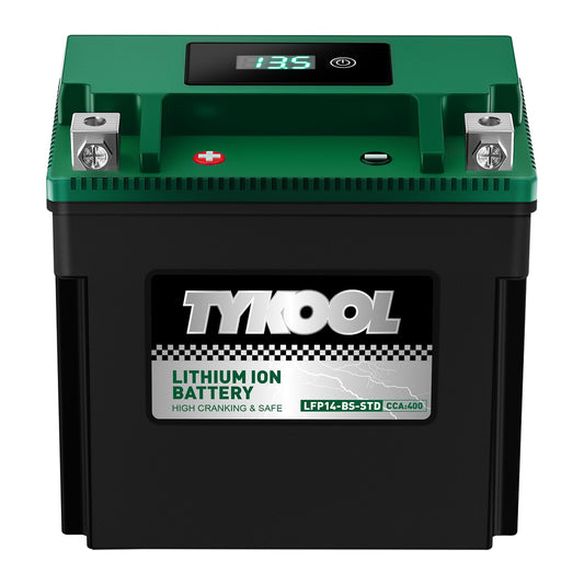 TYKOOL LFP30L-BS-STD Lithium Battery, Replaces YTX30L-BS, 650CCA 12Ah Fits for Motorcycle UTV ATV PWC, Compatible with Harley Touring Road King Moto Guzzi 1000cc Polaris Ranger RZR 800,Digital Readout