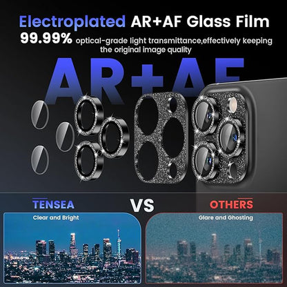 Tensea for iPhone 16 Pro/iPhone 16 Pro Max/iPhone 15 Pro/iPhone 15 Pro Max Camera Lens Protector, Metal Aluminum Alloy Tempered Glass Cover Camera Screen Protector Accessories, Case Friendly