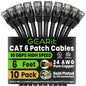 GEARit Cat6 Patch Cables Cat 6 Ethernet Cable 6 ft 10-Pack Green