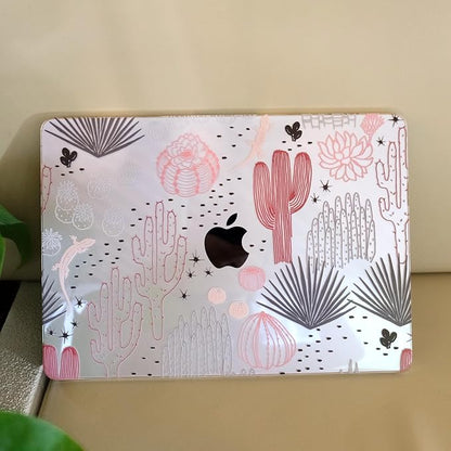 MEEgoodo for MacBook Air 13 inch Case 2021 2020 2019 2018 Released A2337 M1 A2179 A1932 with Touch ID, Plastic Hard Shell & Keyboard Cover Compatible with MacBook Air Case 13.3, Cacti