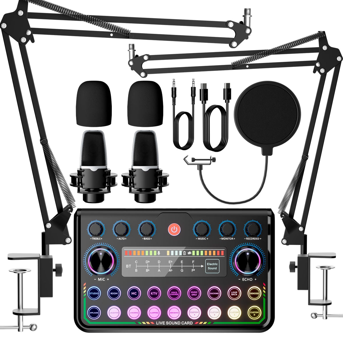 P99 Podcast Equipment Bundle,Audio Interface with Studio Microphone