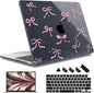 May Chen for MacBook Air 13.6 inch Case A3240 M4 A3113 M3 A2681 M2 with Retina Dispaly, 2025 2024 2023 2022 Release, Plastic Hard Shell Case with Screen Protector & Keyboard Cover, Crystal Black Bow