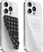 2PCS Silicone Suction Cup Phone Case Mount Double Sided, Hands-Free Phone Accessories Holder for Selfies and Videos, Silicon Sticky Phone Grip for iPhone and Android, Transparent&Black