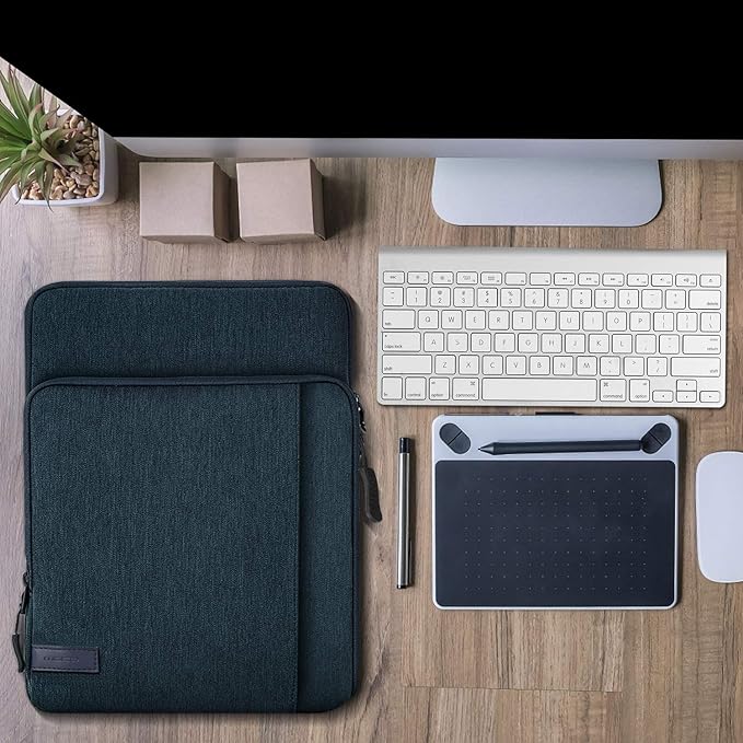 MoKo 12.9 Inch Tablet Sleeve Bag Carrying Case with Pockets Fits 13 Inch New iPad Pro M4 & Air M2 2024, iPad Pro 12.9 M2&M1, Surface Laptop Go 12.4", Galaxy Tab S8+/S9+ 12.4", Indigo