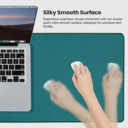 ALOANES Waterproof Mouse Pad, XL Gaming Keyboard Pad with Anti-Slip Base, Grain Jacquard Surface, Extend Desk pad for Gamer, Office & Home, Green Mousepad 31.5''x 11.8''x 0.12''