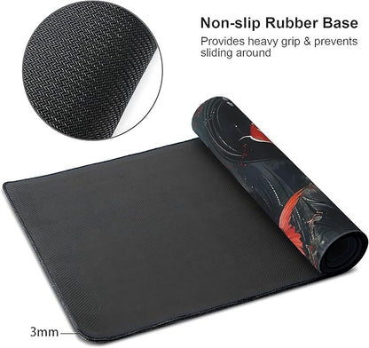 Koi Fish Large Mouse Pad,Gaming Keyboard Desk Pad,Extended Mouse Mat Non-Slip Rubber Base with Stitched Edges for Office Game Home XXL 35.4"x15.7"