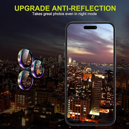 WSKEN for iPhone 14 Pro/iPhone 14 Pro Max Camera Lens Protector,[Night Shooting Mode] HD Tempered Metal Glass Camera Screen Protector Cover Film Accessories, Colorful