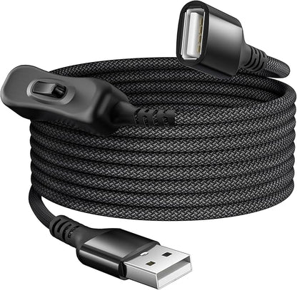 Itramax USB On Off Switch Cable 3.3FT,Inline USB Power Switch USBA Male to Female Extension Cord with Switch Upgraded Toggle Cable for PC,TV,Carplay,LED Strip,Desk Lamp,Fan,Light