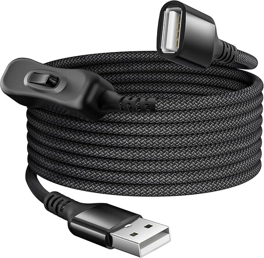 Itramax USB On Off Switch Cable,USB Extension Cable Support Data and Power 3.3FT/1M,Inline Power Switch,Male to Female with Toggle Switch for LED Lamp,LED Light Strips,Driving Recorder