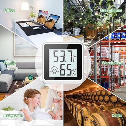 Indoor Humidity Meter Hygrometer 4Pack, Room Thermometer for Accurate Room Temperature Monitor, Digital Hygrometer with Indoor Thermometer for Home, Baby Nursery, and Humidity Sensor Enhanced Comfort