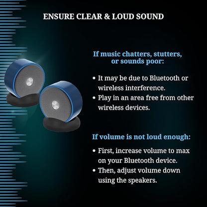 Paired Bluetooth Speakers - Surround Sound Stereo Pairing Linkable for Home TV Car