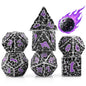 PJOY Metal Dice Set D&D for Dungeons and Dragons Dice with Case Meteorite Iron Purple 7PCS 16mm Role Playing Cool DND Gifts for Players DM Board Game Masters Wizards