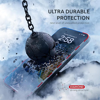 Screen Protector for iPhone 14 Pro - 2 Pack (USA Flag & Classic Black) Tempered Glass Screen Protector - Full Coverage, 9H Hardness, Anti-Fingerprint, Easy Installation