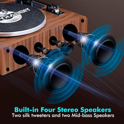 Record Player with Speakers,Turntables for Vinyl Records with Magnetic Cartridge for Home Decoration & Entertainment,Vinyl Record Player Will be a for Birthday and Christmas