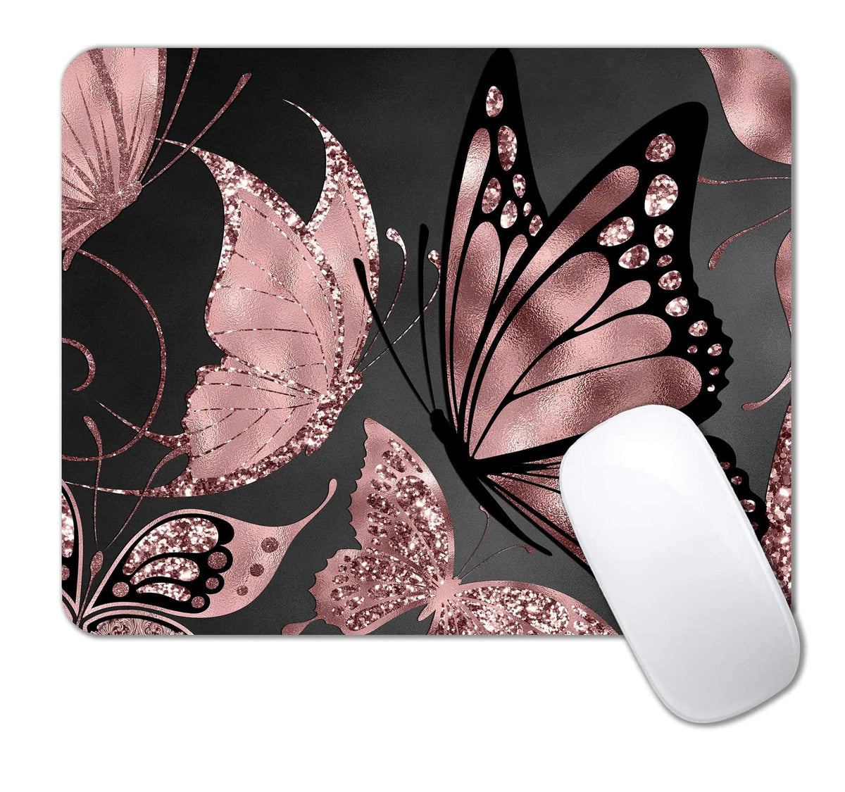 IMAYONDIA Cute Pink Mouse Pad, Floral Flowers Mouse Pad, Sakura Cherry Blossom Mousepad, Japanese Aesthetic Desk Decor, Anti Slip Rubber Base Mice pad for Computer Office Girl, 9.5 x 7.9 Inch