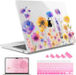 May Chen for MacBook Air 13.6 inch Case A3240 M4 A3113 M3 A2681 M2 with Retina Dispaly, 2025 2024 2023 2022 Release, Plastic Hard Shell Case with Screen Protector & Keyboard Cover, Watercolor Flower