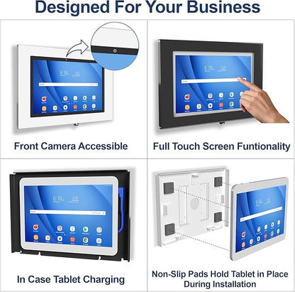 TABcare Locking Anti-Theft Metal Case for Samsung Galaxy TAB 3 4 10.1" Tablet for Kiosk, POS, Store, Show Display, Time Clock (TAB 3/4 10.1, Black)