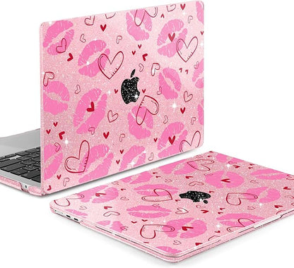 MEEgoodo for M4/M3/M2 MacBook Air 15.3 inch Case 2025 2024 2023, Case Fit Model (A3241/A3114/A2941) for MacBook Air 15 inch, Laptop Hard Shell with Keyboard Cover, Cute Kiss & Love