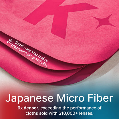 Koala Lens Cleaning Cloth | Japanese Microfiber | Pink Orange (Pack of 12)