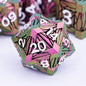 ORIFANTOU 7PCS Metal DND Dice Set with Box, Debris RPG Blue D and D Dice for use with D&D Tabletop Games Role Playing Game Polyhedral Dice Set D20 D12 D10 D8 D6 D4