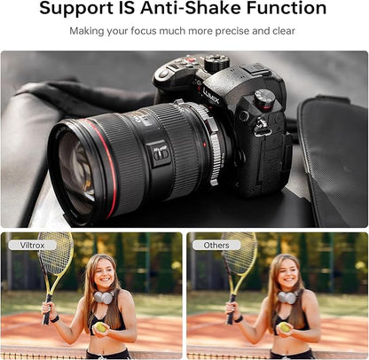 VILTROX EF-M1 Pro Lens Adapter, Auto Focus Ring Mount Adapter Lens Converter with Security Lock Compatible with Canon EOS EF/EF-S Lens to M4/3 MFT GH4 GH5 GF6 GX7 E-M5 E-M10II E-PL5 Cameras