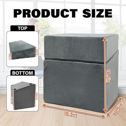 Adjustable Foot Rest Under Desk with 3 Adjustable Heights & High-Density Foam – Ergonomic Footrest for Office, Home, Travel & Airplane, Removable Washable Cover for Back Pain Relief & Posture Support