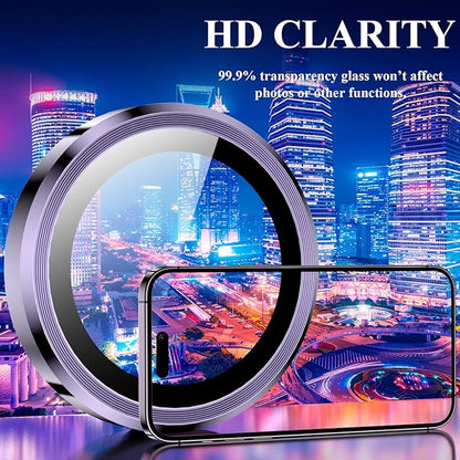 YWXTW Designed for iPhone 14 Pro Max Camera Lens Protector, for iPhone 14 Pro Camera Lens Protector, Individual Metal Anti Scratch HD Clear Case Friendly Tempered Glass Camera Cover, 1 Set (Purple)