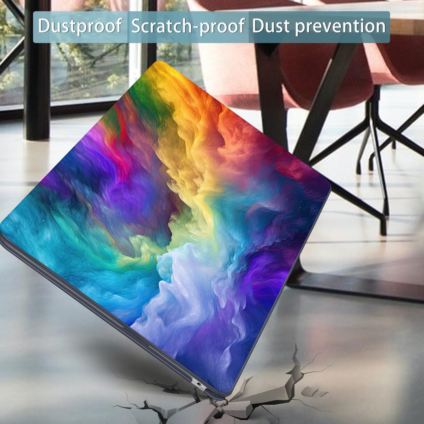 Mektron for 2026 MacBook Air 13-inch M5 Laptop Case A3449 with 13.6-inch Liquid Retina Display Fits 2025 A3240 M4 2024 A3113 M3 2023 A2681 M2 Printed Hard Shell for MacBook Air 13.6", Rainbow Cosmic