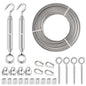 TooTaci 3/16 Wire Rope Kit with M8 Turnbuckles for Cables Wire, 50ft Stainless Steel Cable, Clamps and Thimbles, 7x19 Strands Heavy Duty Aircraft Cable for Zipline, Deck Railing, Shade Sail