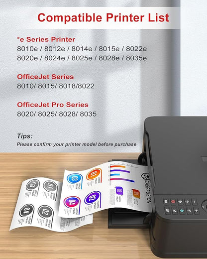 910XL Ink Cartridges Combo Pack Replacement Compatible for HP 910 XL HP910 Ink Works with OfficeJet Pro 8010e 8015e 8022e 8020e 8025e 8028e 8035e Series