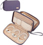 NISHEL Travel Cord Organizer Case, Double Layers Tech Electronic Bag, Essentials for Charger, Cable, Phone, Flash drive, Purple