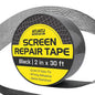 2in x 30ft (360in) Window Screen Repair Tape, Screen Door Replacement Kit, Mosquito Net Repair Tape, Window Net Screen Patch, Mesh Tape for Drywall Repair, Screen Patches for Ripped Screen, Black