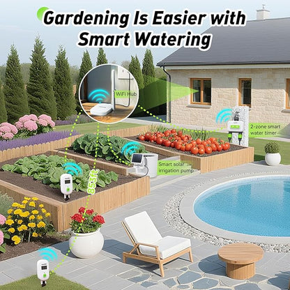 RAINPOINT Smart Digital Wireless Plant Moisture Meter Houseplants Indoor WiFi Hub Kit with Low/High Moisture Alert,Real-time Monitor Hygrometer Sensor Outdoor Gardening Push Notification&Email