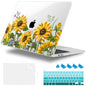 Lepeoac for MacBook Pro 16 inch Case 2019 2020 Release Model A2141, Plastic Hard Shell Cover with Keyboard Cover & Screen Protector for MacBook Pro 16 inch with Touch Bar & Touch ID, Sunflowers