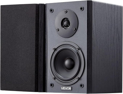 VEVOR Powered Bookshelf Speakers, 20W x 2, Active Studio Monitor Speaker with 4 Inch Woofer, Adjustable Volume and Audio with Bluetooth Optical Connection, Wooden Enclosure, for Record Player PC TV
