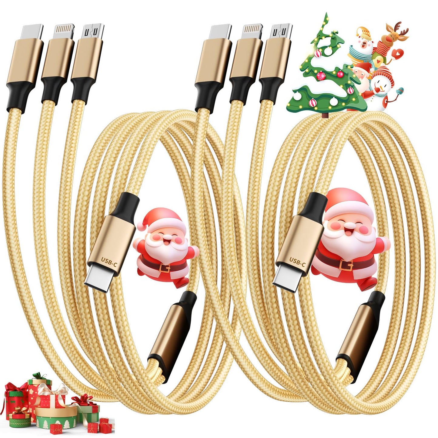 USB C Multi Charging Cable, 3 in 1 Charging Cords for Multiple Devices