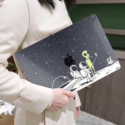 MEEgoodo for MacBook Air 13 inch Case 2021 2020 2019 2018 Released A2337 M1 A2179 A1932 with Touch ID, Plastic Hard Shell & Keyboard Cover Compatible with MacBook Air Case 13.3, Astronauts & Alien
