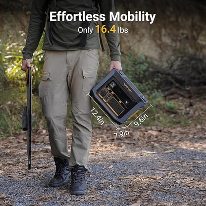 VTOMAN FlashSpeed 600 Portable Power Station 600W (1200W Peak) - 499Wh Solar Generator with LiFePO4 Battery Pack, 100W USB-C/110V AC, 60 Min Fast Charging 0-80% for Camping, Fishing, Blackout, RVs