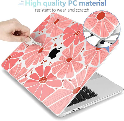 MEEgoodo Case for MacBook Pro 13 inch Case 2022 2021 2020 New A2338 M2/M1 A2251 A2289, Laptop Hard Shell with Keyboard & Camera Cover Compatible with 13 inch MacBook Pro, Groovy Daisy Flower