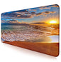Sunset Beach Large Gaming Mouse Mat with Stitching Edges, Office Desk Mat