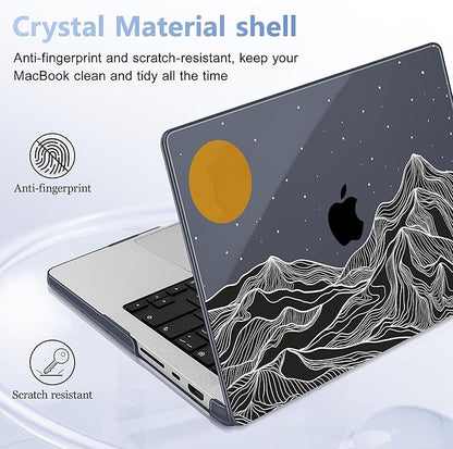 for MacBook Pro 16 inch Case 2021 2022 2023 2024 Release A3186 A3403 M4 A2991 M3 A2780 M2 A2485 M1 Pro/Max, Hard Shell Case with Screen Protector & Keyboard Cover, Mountain
