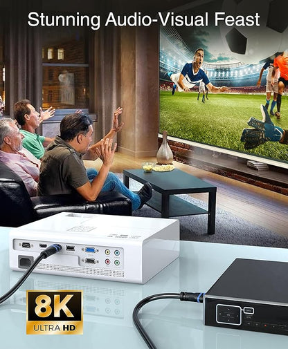 BlueRigger 8K HDMI Cable (6FT - 5 Pack, 8K 60Hz HDR, 4K 120Hz, High Speed 48Gbps with Ethernet, eARC, 3D, HDCP 2.3) - Compatible with PS5, Xbox, Roku, Apple TV, Switch, PC