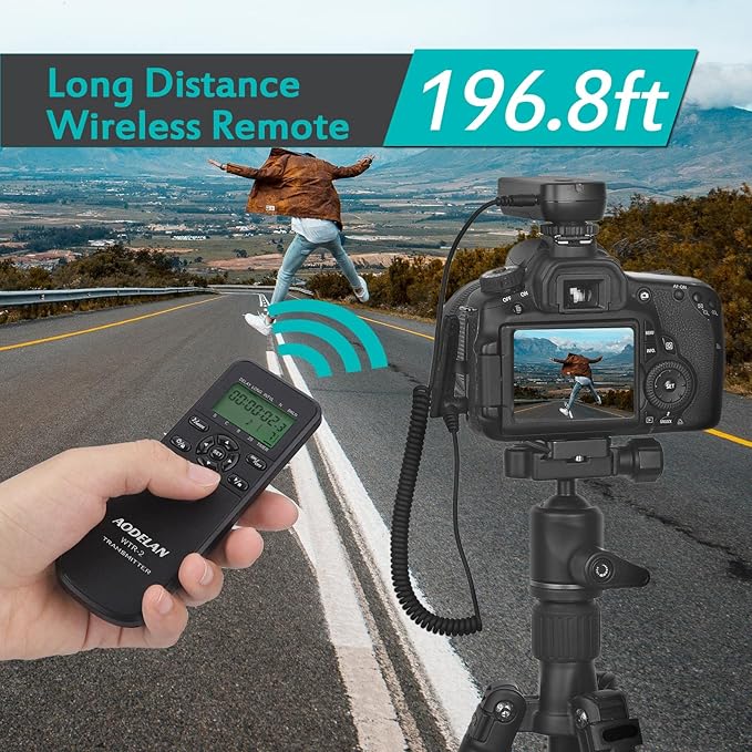 for Canon EOS Camera Wireless Shutter Remote - Intervalometer Timer Compatible with R6, 850D, 90D, 80D, 70D, R, Ra, RP; Replacement RS-60E3 Cable