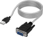 SABRENT USB to RS-232 DB9 Serial 9-Pin Adapter, 6ft (SBT-USC6K)