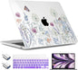 TWOLSKOO Compatible with M4 MacBook Air 15 inch Case 2025-2023 Released Model M4 A3241 M3 A3114 M2 A2941, Plastic Hard Shell & Screen Protector & Keyboard Cover & Type C Adapter, Dandelions