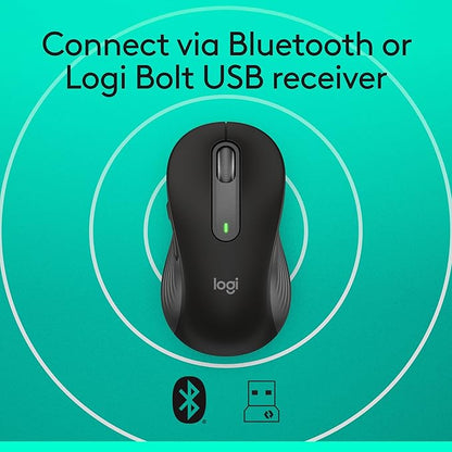 Logitech Wireless Mouse Signature M650 - Small to Medium Sized Hands, Right Handed, 2-Year Battery, Silent Clicks, Customizable Buttons, Bluetooth, PC/Mac?Chromebook - Black